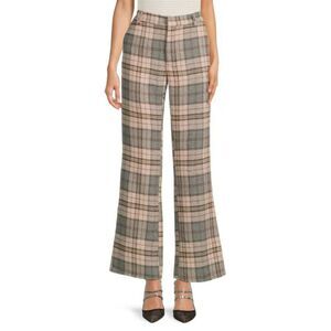 Area Star Womens Olivia Plaid Work Pants S Officewear Retro Light Academia 70s